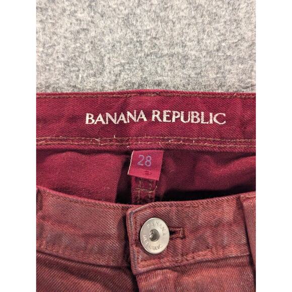 Banana Republic Skinny Jeans 28 Women's Mid-Rise Red Pants 29" Inseam Stretch - Picture 3 of 10